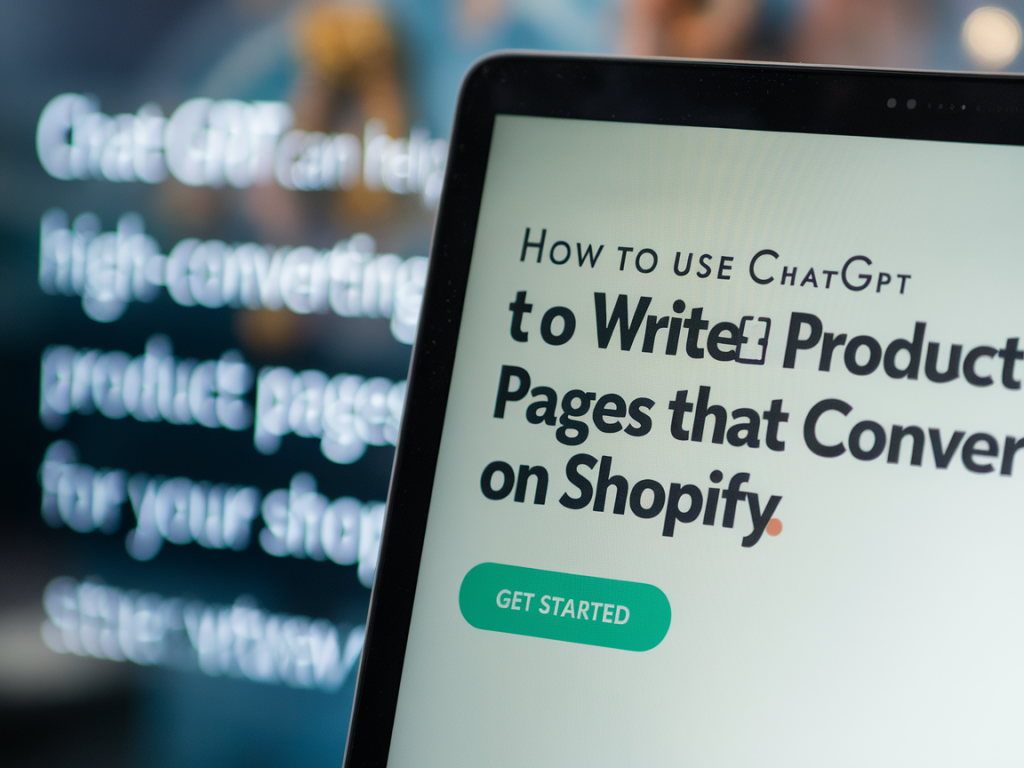 Comment utiliser chatgpt pour rédiger des pages produit qui convertissent sur shopify
